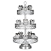 Amalfi Decor 3 Tier Dessert Cupcake Stand, Large Pastry Candy Cookie Tower Holder Plate for Wedding Event Birthday Party, Round Metal Pedestal Tray, Silver