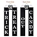 Trick Or Treat Banner – Reads Trick Or Treat On Front & Out of Candy On Back – Reversible Sign for Halloween Door Decorations