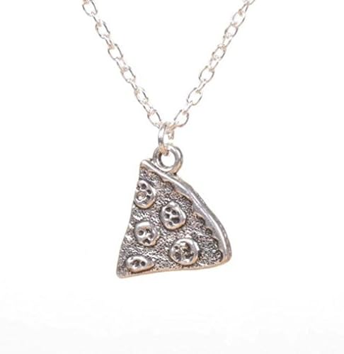 Silver Pizza Charm Pendant Necklaces Friendship Necklace Best Friends Christmas Gift for Friend Fashion Jewelry