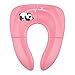 Folding type auxiliary toilet seat Child's portable toilet seat with carrying bag Travel Outside toilet training (Pink)