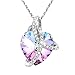 Mother's Day Gifts, Milota “Courageous Heart” Gradient Purple Noble Heart Pendant Necklace with Crystals from Austria