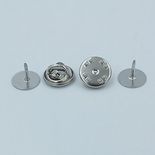 50 PCS 10mm 3/8" TIE Tacks Findings Pin Round Pinch Leather Leathercraft Pad Clutch Nickle Gold