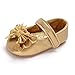 ENERCAKE Infant Baby Girls Mary Jane Flats Non-Slip Soft Soled Toddler First Walkers Crib Shoes Princess Dress Shoes(6-12 Months Infant, A-Gold)