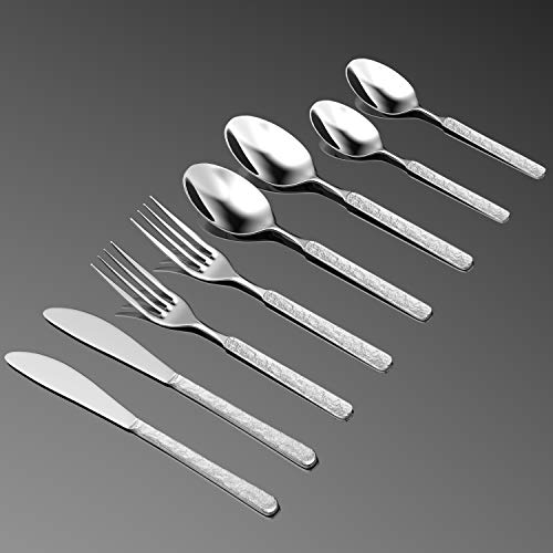 Silverware Flatware Tableware Cutlery Set Service for 2, Dishwasher Safe,8-Piece