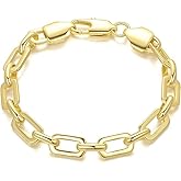 BENOITE Gold Bracelets for Women Men 14K Gold Chain Bracelet for Womens Gold Bracelet Unisex Paperclip Design Five Sizes (6.5in-9in) Layering Gifts for Men & Women