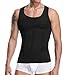 HANERDUN Mens Slimming Body Shaper Vests Undershirt Abs Abdomen Slim, Black, Medium