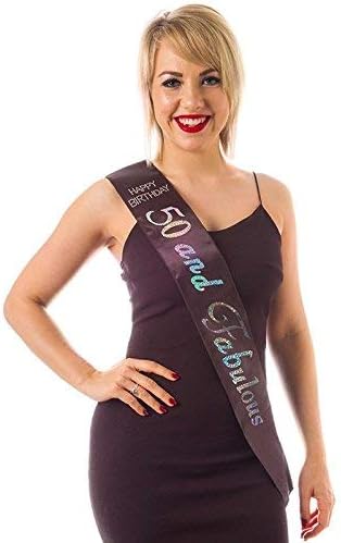Alandra Birthdays S-50-BS-BIRTH Black Diamante 50 and Fabulous Sash, Unisex-Adult, One Size