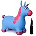 Kiddie Play Horse Hopper Unicorn Inflatable Ride On Bouncy Animal Hoppity Hop Toy for Kids (Pump Included)