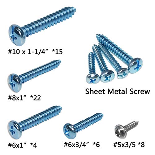 Ansoon Plastic Self Drilling Drywall and Hollow-Wall Anchor and Screw Assortment Kit, Anchors, Screws, Wall Anchor Hooks, and Toggle Bolts All 128Pcs