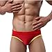 Outtop (TM) Men's Sexy Lycra Mesh Bulge Sexy Low Rise Jock Straps Briefs Thong Shorts Underpants (L, Blue) (M, Red)