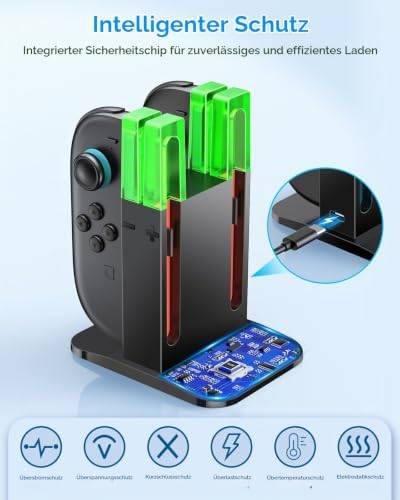 Switch 2 Ladestation für Joycon 2 (2025) mit LED, Schwarz