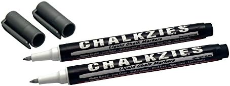 Chalkzies 0.7mm Extra Fine Point Liquid Chalk Marker • Waterproof • Premium Quality (2-Pack - Silver)