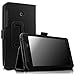 Infiland Folio Leather Case Fit Stand Cover For ASUS MeMO Pad 7 ME170CX 7-Inch Tablet / ASUS MeMO Pad 7 ME70CX 7-Inch / ASUS MeMO Pad 7 ME170C 7-Inch / ASUS Fonepad 7 FE170CG Tablet, Black