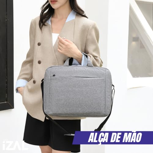 Bolsa Pasta para Notebook Maleta Executiva Impermeável Portátil | Alça Ombro e Mão Para Viagem, Trabalho, Faculdade Ideal Para o Dia a Dia Alça Transversal Unissex - Exclusividade Izal