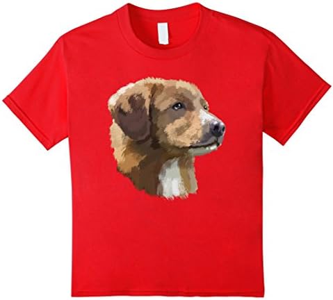 Kids Nova Scotia Duck Tolling Retriever Dog T Shirt I Love Toller 4 Red