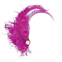 Song Qing 1920s Peacock Feather Costume Hair Clip Flapper Headpiece Headwear