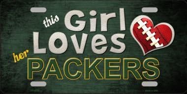 Amazon Com This Girl Loves Her Packers Novelty Metal License Plate Tag Everything Else
