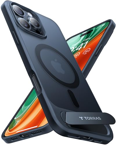 TORRAS Ostand L1 Hülle für iPhone 16 Pro Max mit MagSafe Case, Schw.