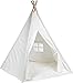 Dako Living Kids Teepee White, 100% Natural Cotton Canvas Teepee Tent for Kids, Comes with Carrying Bag and Floor Mat