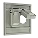 Leviton 1-Gang Duplex Device Wallplate Cover, Oversize, Weather-Resistant, Thermoplastic, Device Mount, Horizontal, 4986-GY, Gray