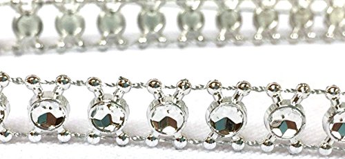 Silver Round Design Plastic Bling Trim Craft Trim Multipurpose Cake Trimming 8 Yards