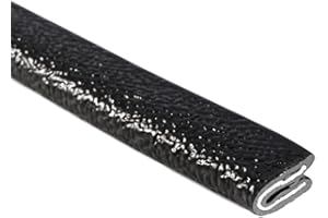 TRIM-LOK Edge Trim - Fits 1/16" Edge, 3/8" Leg Length, 25’ Length - Single Gripping Finger - Black, Pebble Texture - Flexible PVC Edge Protector