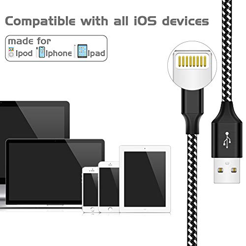 image for TNSO MFi Certified Phone Cable 5Pack 3FT 3FT 6FT 6FT 10FT Extra Long N