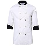 White chef uniforms unisex long and short sleeve coat catering jackets