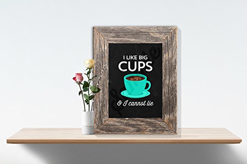 I Like Big Cups And I Cannot Lie Blue Chalkboard Print 8x10