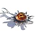Ian and Valeri Co. Amber Sterling Silver Sun large Pendant