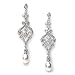 USABride Bridal Earrings, Silver plated Vintage Chandelier Earrings with Freshwater Pearl Drop 685