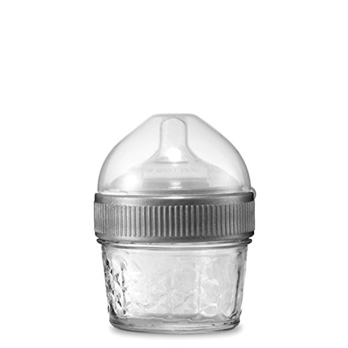 4 Ounce Original Mason Bottle: The Glass Baby Bottle Made with Mason Jars, Comes with Slow Flow Nipple, Made in The USA