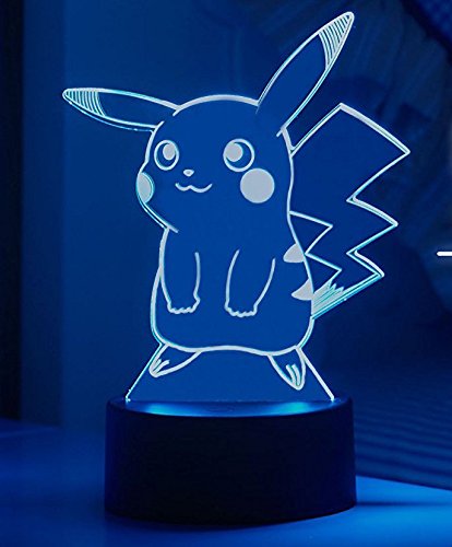 Pokemon Pikachu 3D Night Light - Pokemon Gifts - 3D Led Lamp - Acrylic Lamp - 3D Pokemon Pikachu - Optical Illusion Led Light