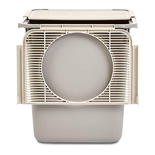 Amazon Basics NoMess Hooded Cat Litter Box, 20 x 15 x 15 Inches, Top