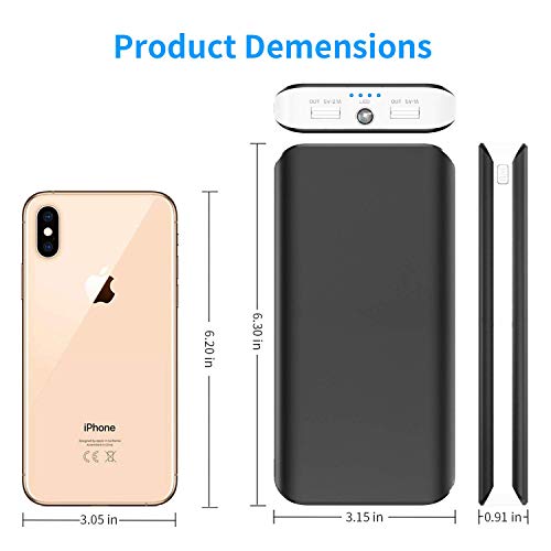Power Bank 25000mAh LBell Portable Phone Charger External Battery High Capacity with Dual Output Port Emergency LED Flashlight Compatible for iPhone iPad Samsung Huawei Android Tablet PSP Camera - Thumbnail 4