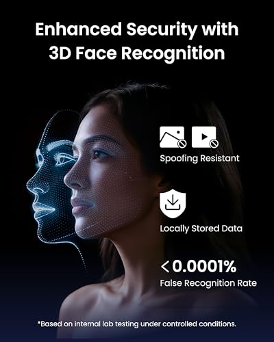 SwitchBot Lock Vision, 3D Face Recognition Smart Lock, Deadbolt Keyless Entry, DualPower 12-Month Battery, WiFi No Hub Required, Matter Over WiFi, Works with Apple Home, Alexa, Google, IP65