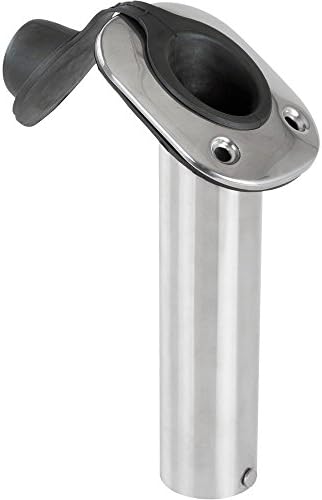 Stainless 30 Degree Angled Fishing Boat Rod Holder with Rubber Cap