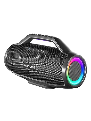 Tronsmart Bang MAX Bocina Bluetooth de 130W, IPX6 Resistente al Agua, Altavoz Luces RGB, 24 hrs de reproducción, App, EQ Karaoke TuneConn