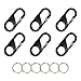 SWATOM Aluminum Carabiner Clip Snap Hook Keyring 1.6/1.8/2.2/2.4/2.8 Inch Carabiners Keychains Black(10P/20P) (1.7 inch Black)