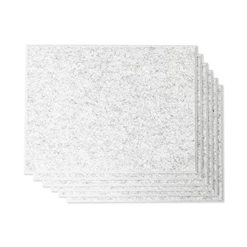 RHINO Acoustic Absorption Panel, Beveled Edge, 16" X 12" X 0.4", Silver Gray Color, 6 Pcs per Pack