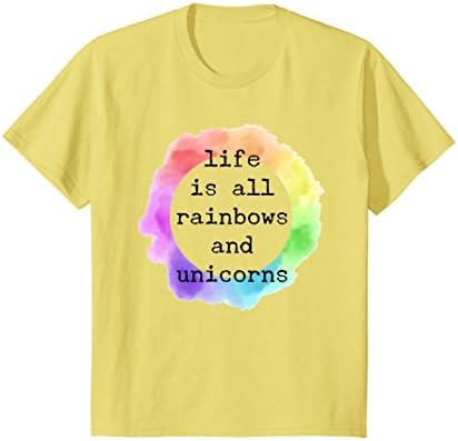 Kids Rainbow Unicorn Shirt | Life is all Rainbows and Unicorns 12 Lemon