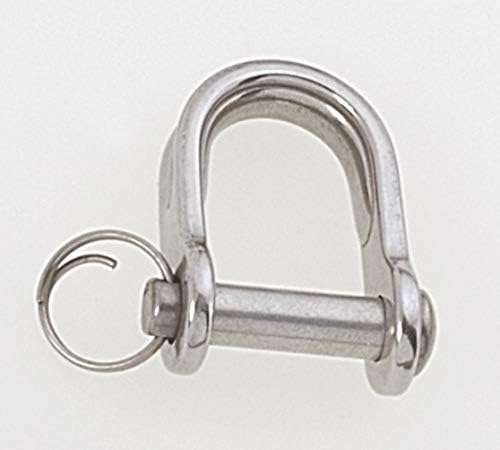 Viadana 316 Stainless Steel Stamped D (Dee) Shackles - Various Sizes & Styles (6mm, Clevis Pin 16mm Wide)