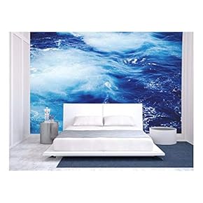 Blue Ocean Waves - Removable Wall Mural | Self-Adhesive Large Wallpaper - 66x96 inches