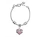 lauhonmin Gift for Family Nana Pink Crystal Love Heart Pendant Beads 8