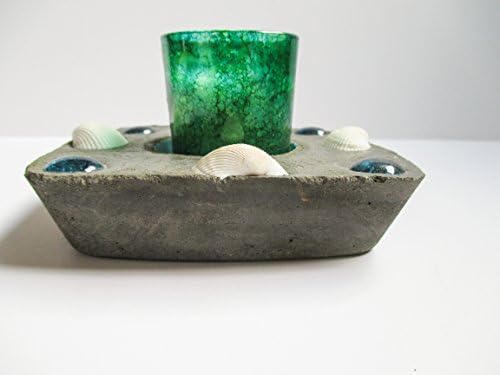 Concrete Candle Holder with Decorated Votive