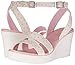 crocs Women's Leigh Graphic W Wedge Sandal, White/Pearl Pink, 8 B(M) US