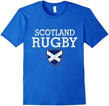 Mens Scottish Flag Rugby T-shirt 3XL Royal Blue