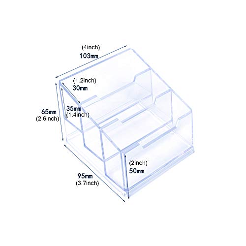 Business Card Case Holder, 2 Tier Premium Acrylic Clear Business Card Holder Display, Plastic Business Card Stand Organizer for Office (2 Pack 3 Tier)