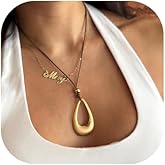 ItsStarred 14K Gold Plated Chunky Geometric Pendant Necklace for Women Punk Hip Hop Chain Statement Necklace Gift for Women