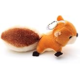 Calsgkspray Brown Cartoon Squirrel Plush Keychain, Key Ring Backpack Stuffed Animal Keychain